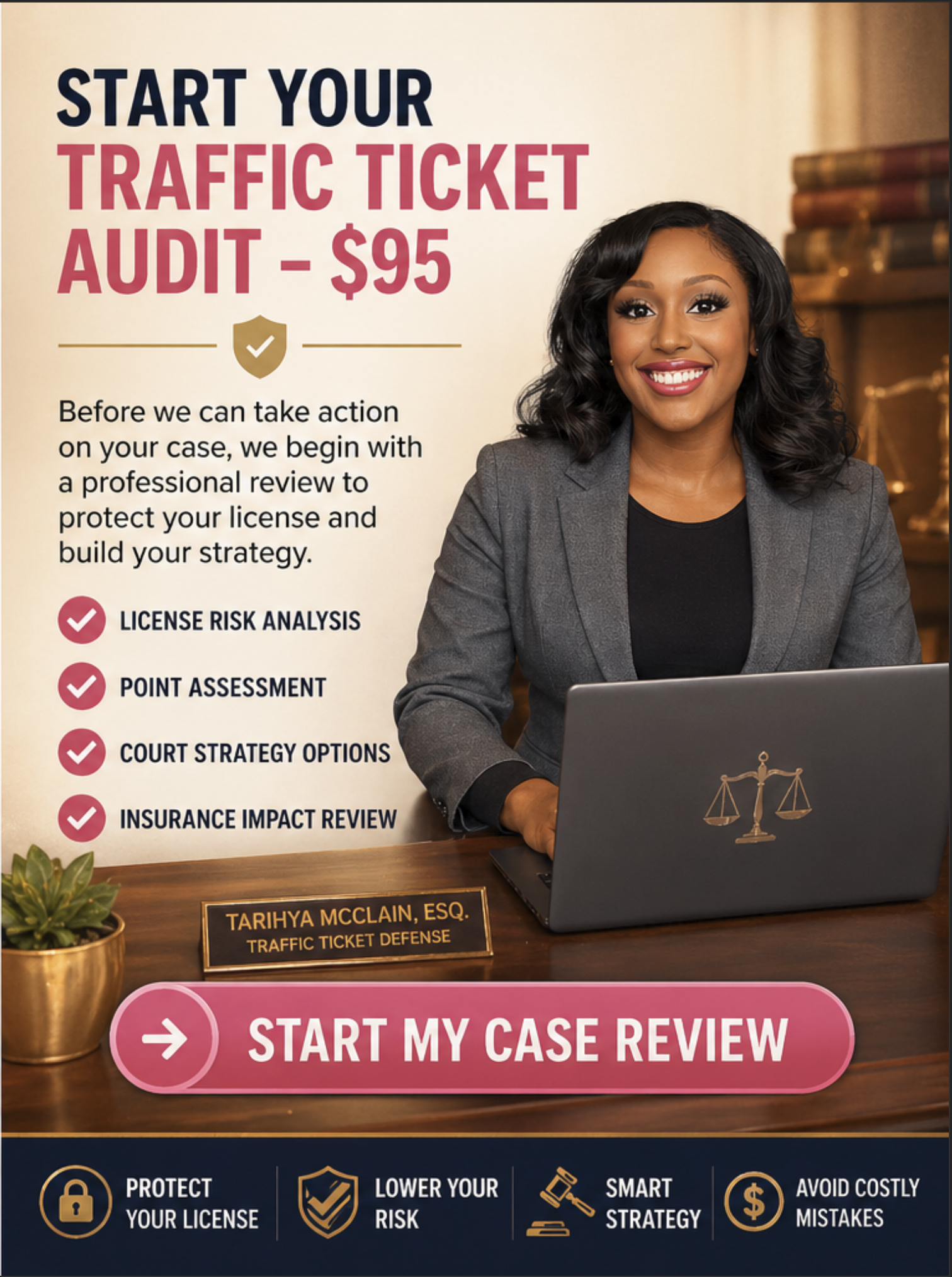 Traffic ticket defense visual for McClain Law